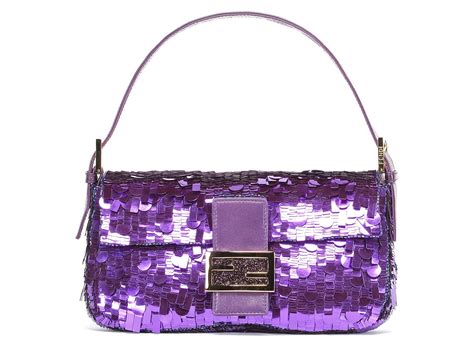 fendi purple sequin baguette|purple sequin fendi bag.